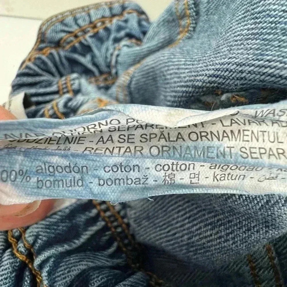 Zara Paper Bag Baggy Ultra High Rise Exposed‎ Button Fly Jeans Sz 6 - Picture 12 of 15